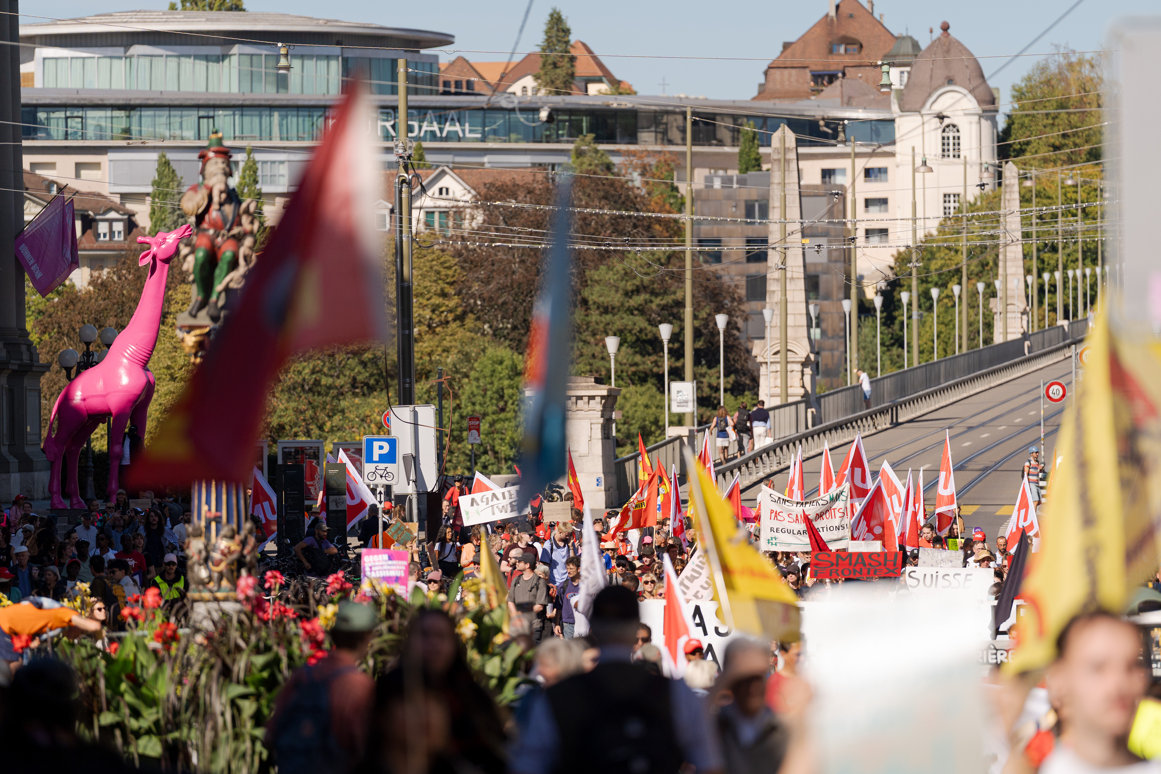 Demozug von Weitem