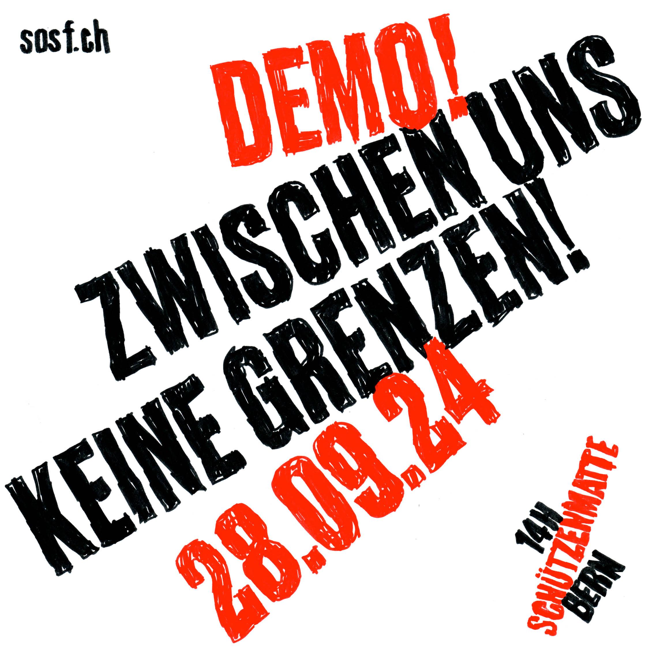 Demoplakat Zwischen uns keine Grenzen!