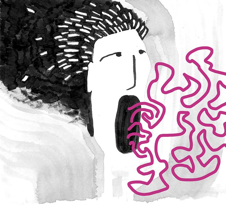 Zeichnung eines schreiender Person