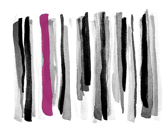 Zeichnung von Strichen, unterschiedlich breit im Schwarz und Grau